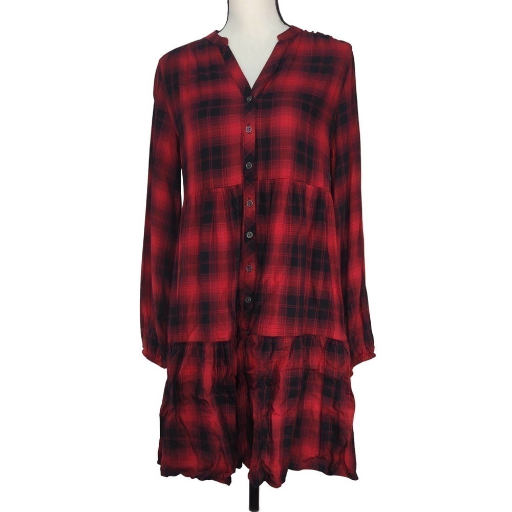 Knox Rose Button Down Plaid Mini Dress‎ Small NWT Preppy Cottage core Prairie